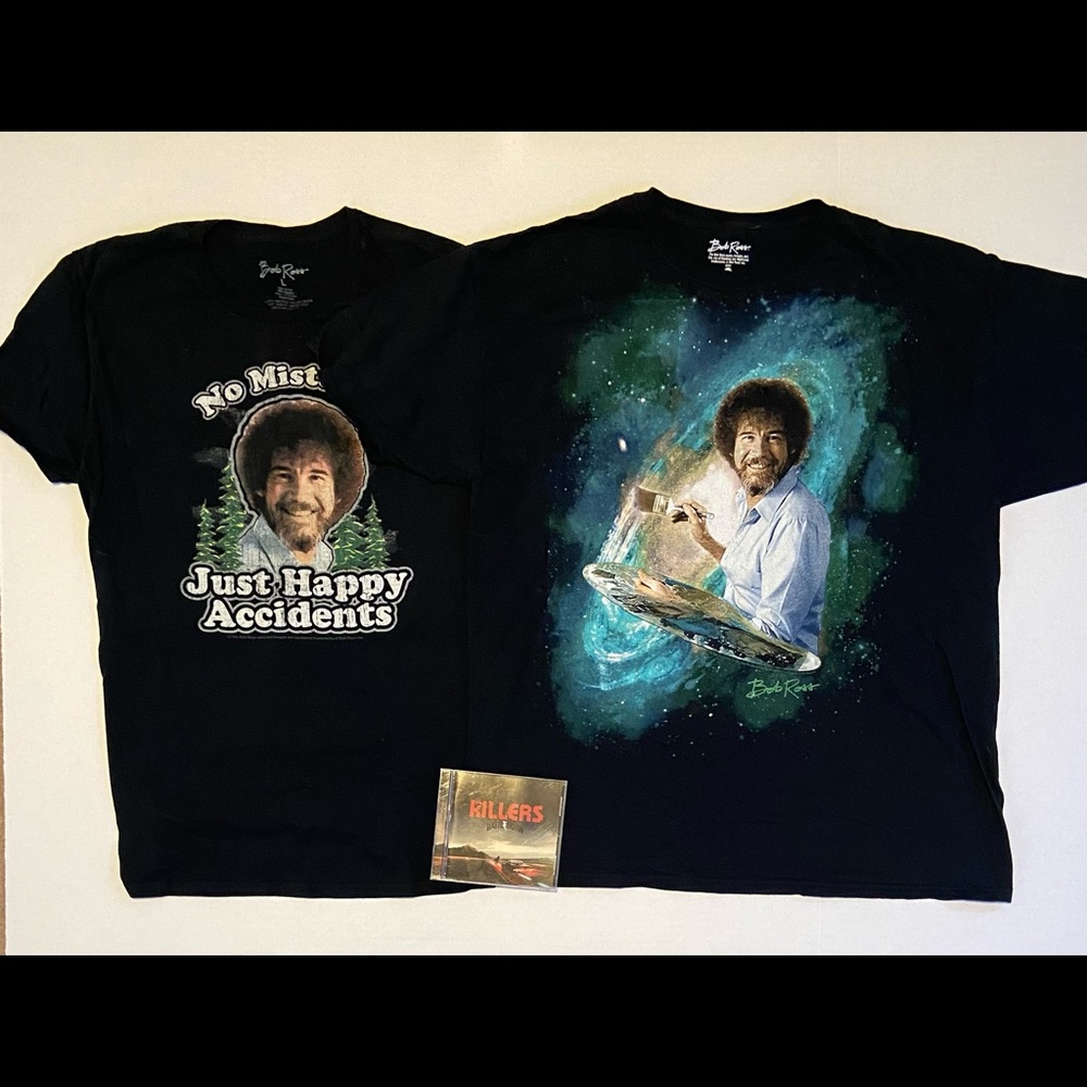 Bob Ross T-Shirt, Pack of 2, Great Condition, Men’s LG and XL